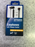 Antares Earphones with Volume Control & Hands Free Microphone 2.5mm Jack