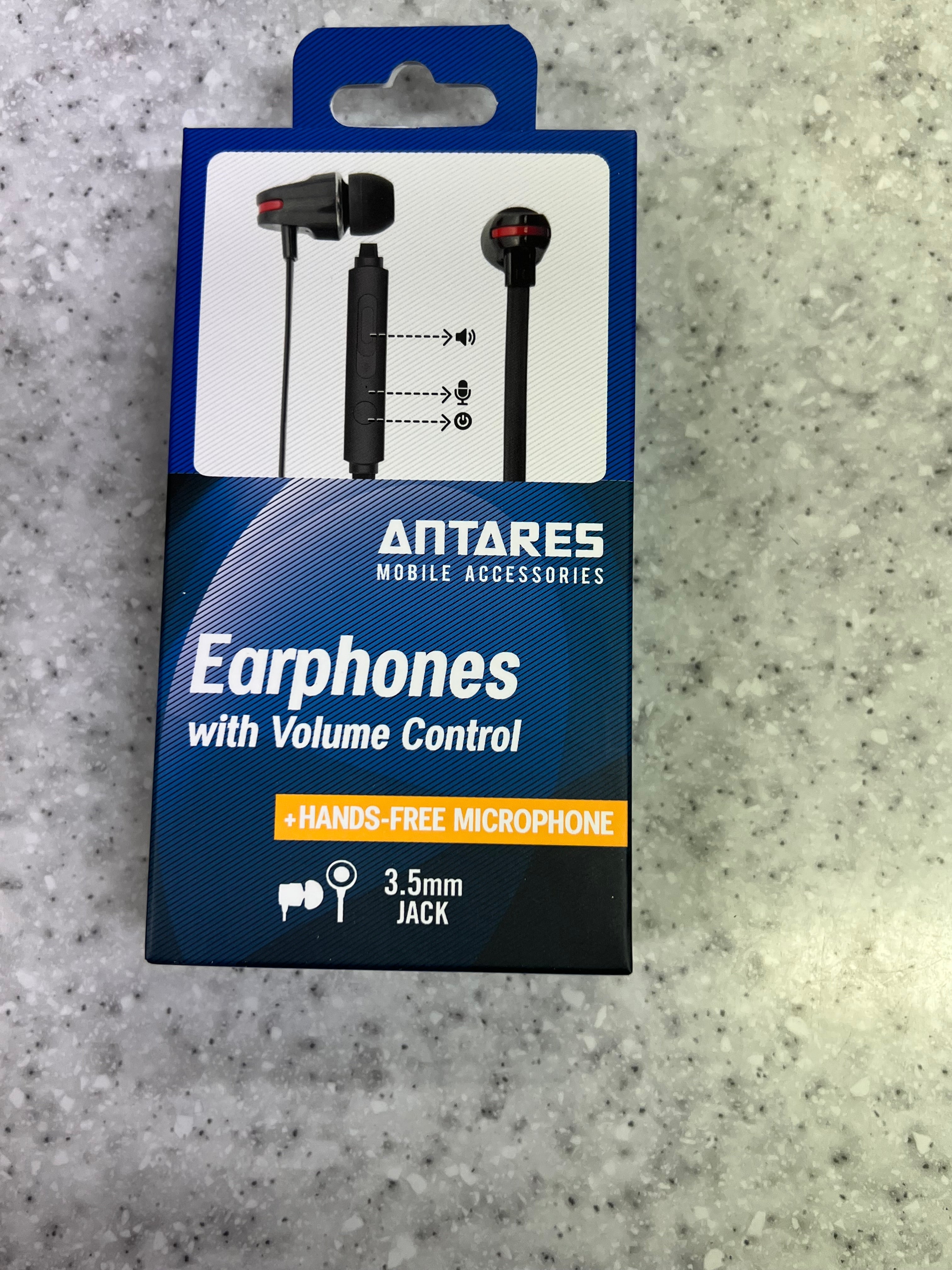 Antares Earphones with Volume Control & Hands Free Microphone 2.5mm Jack