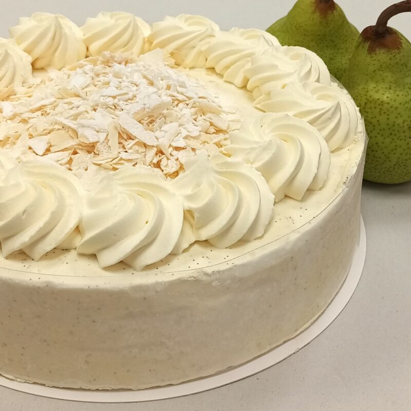 Arobake Vanilla Bean White Chocolate Pear Cake
